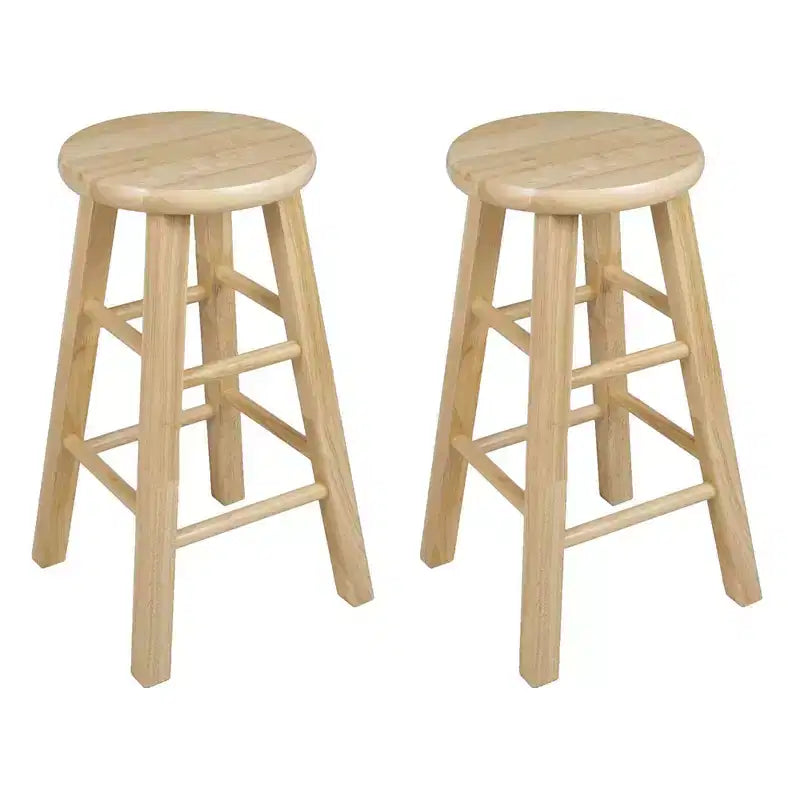 Tabourets de bar PJ Wood Classic Round Seat 24 po, naturels (lot de 8)