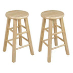 Tabourets de bar PJ Wood Classic Round Seat 24 po, naturels (lot de 8)