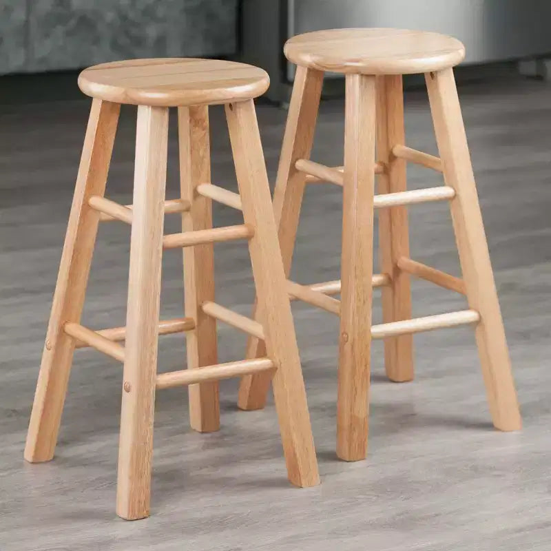 Tabourets de bar PJ Wood Classic Round Seat 24 po, naturels (lot de 8)