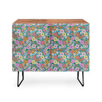 Schatzi Betty Floral Walnut Brown Credenza - Deny Designs