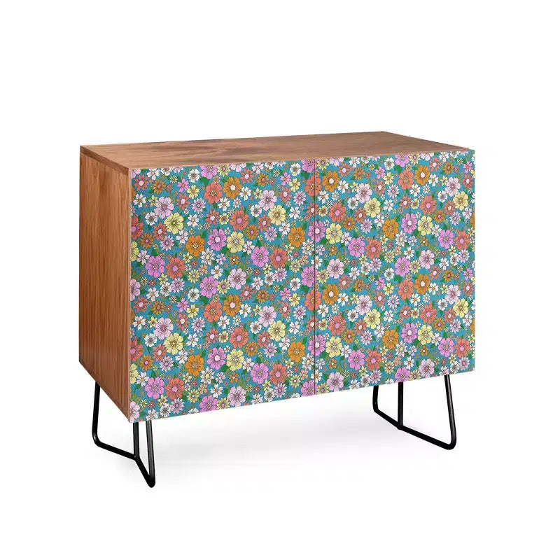 Buffet Schatzi Betty motif floral noyer - Deny Designs