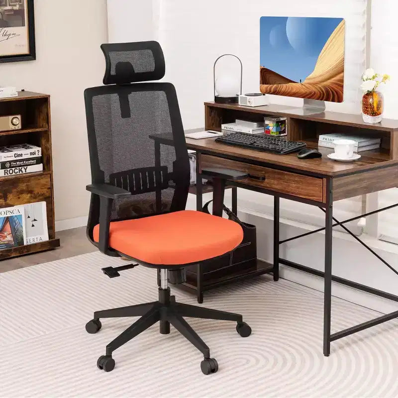 Costway Chaise de bureau en maille grand format Chaise de direction ergonomique réglable en hauteur 180 kg
