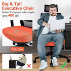 Costway Chaise de bureau en maille grand format Chaise de direction ergonomique réglable en hauteur 180 kg