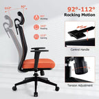 Costway Chaise de bureau en maille grand format Chaise de direction ergonomique réglable en hauteur 180 kg