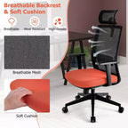 Costway Chaise de bureau en maille grand format Chaise de direction ergonomique réglable en hauteur 180 kg
