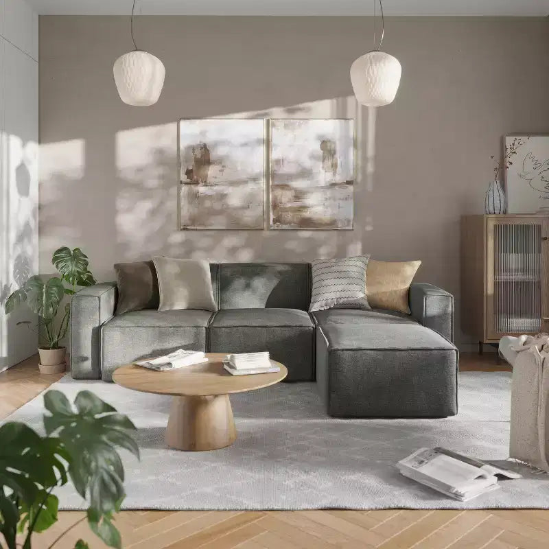 Canapé sectionnel modulaire de luxe Flash Furniture Bridgetown, siège ottoman