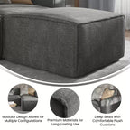 Canapé sectionnel modulaire de luxe Flash Furniture Bridgetown, siège ottoman