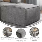Canapé sectionnel modulaire de luxe Flash Furniture Bridgetown, siège ottoman