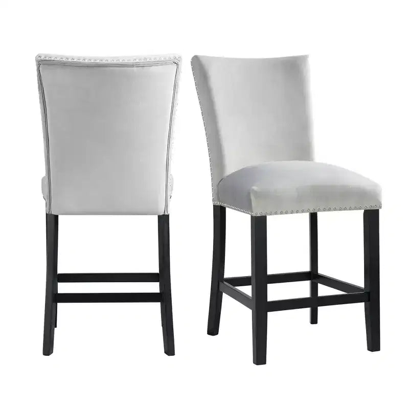 Lot de 2 tabourets de bar hauteur comptoir en velours Céline - Picket House Furnishings