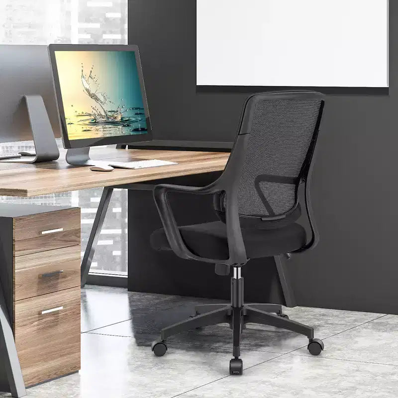 Costway Chaise de Bureau Ergonomique Hauteur Réglable avec Accoudoirs et Dossier en Maille Respirante