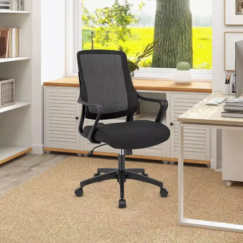 Costway Chaise de Bureau Ergonomique Hauteur Réglable avec Accoudoirs et Dossier en Maille Respirante