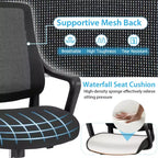 Costway Chaise de Bureau Ergonomique Hauteur Réglable avec Accoudoirs et Dossier en Maille Respirante