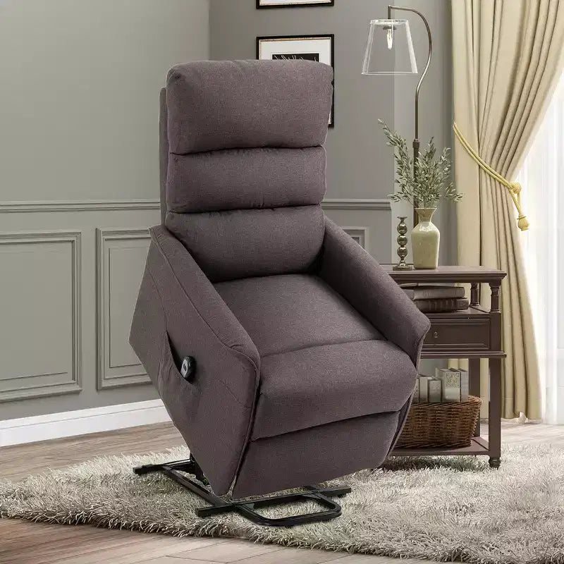Fauteuil inclinable releveur électrique HOMCOM pour personnes âgées avec télécommande, revêtement en tissu de lin