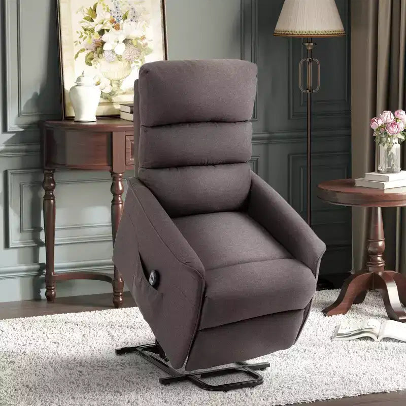 Fauteuil inclinable releveur électrique HOMCOM pour personnes âgées avec télécommande, revêtement en tissu de lin