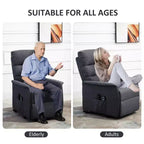 Fauteuil inclinable releveur électrique HOMCOM pour personnes âgées avec télécommande, revêtement en tissu de lin