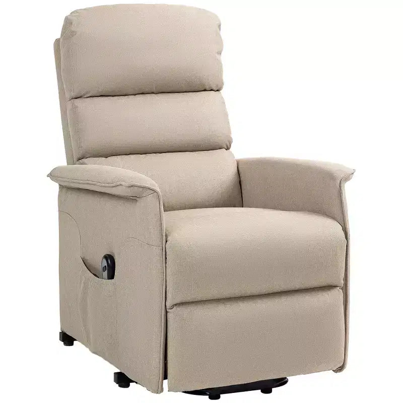 Fauteuil inclinable releveur électrique HOMCOM pour personnes âgées avec télécommande, revêtement en tissu de lin