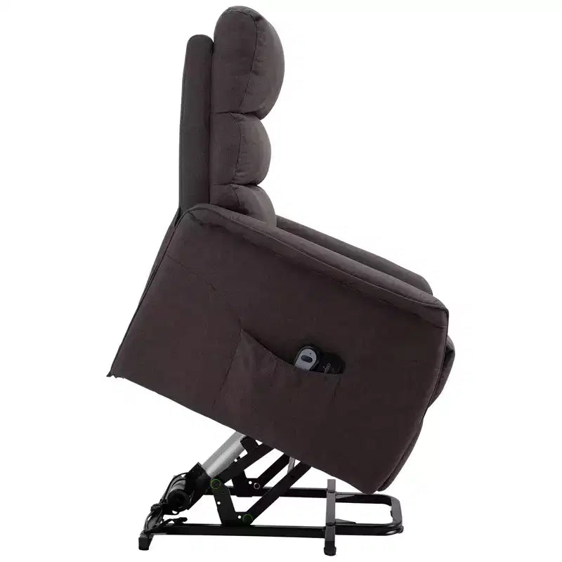 Fauteuil inclinable releveur électrique HOMCOM pour personnes âgées avec télécommande, revêtement en tissu de lin