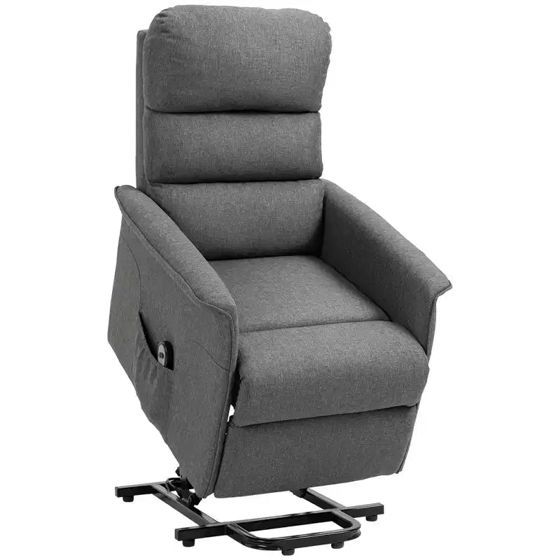 Fauteuil inclinable releveur électrique HOMCOM pour personnes âgées avec télécommande, revêtement en tissu de lin