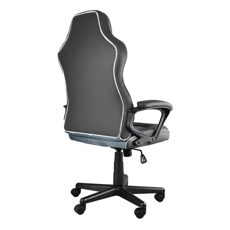 Fauteuil de bureau Elama en similicuir anthracite, dossier haut et réglable