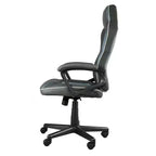 Fauteuil de bureau Elama en similicuir anthracite, dossier haut et réglable