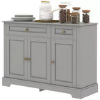 HOMCOM Buffet de service, Meuble de cuisine moderne avec 2 tiroirs et étagères réglables, Meuble de bar à café pour salon