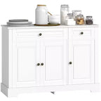 HOMCOM Buffet de service, Meuble de cuisine moderne avec 2 tiroirs et étagères réglables, Meuble de bar à café pour salon