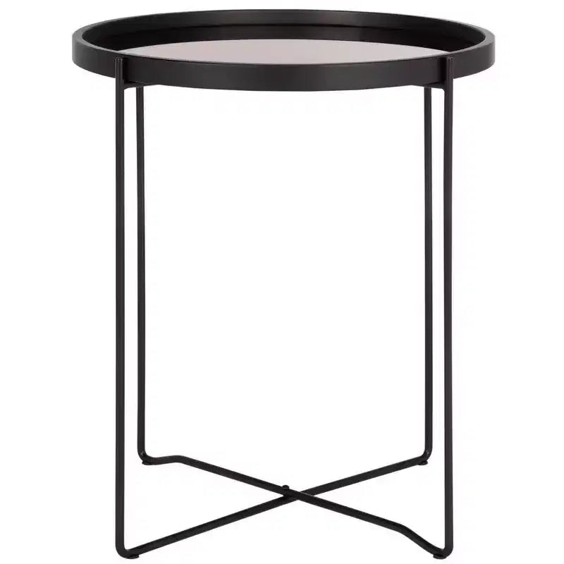 Ruby Small Round Tray Top Accent Table - ACC4206A - Rose Gold/Black - Safavieh