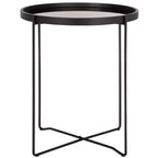 Ruby Small Round Tray Top Accent Table - ACC4206A - Rose Gold/Black - Safavieh