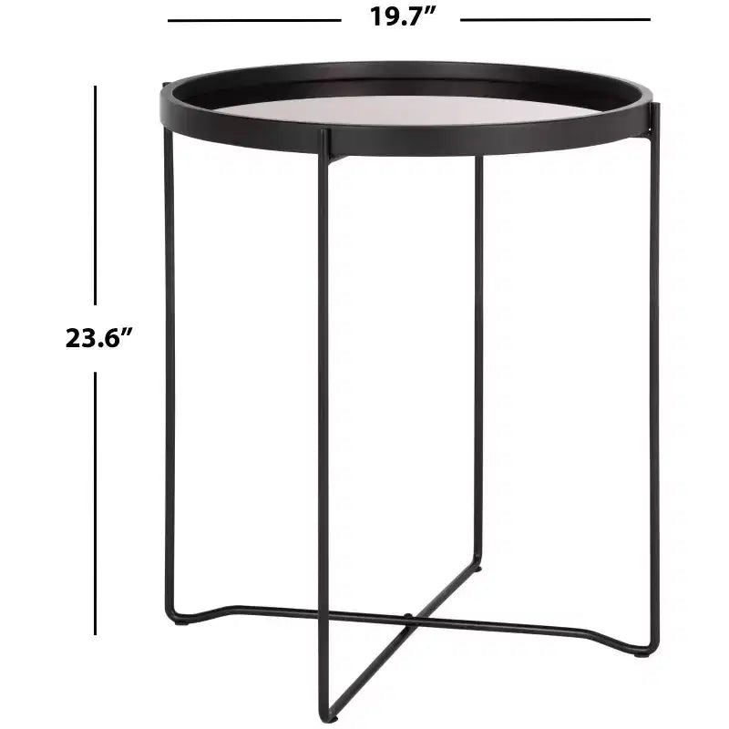 Table d'appoint Ruby Small Round Tray Top - ACC4206A - Or rose/noir - Safavieh