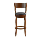 Tabouret de bar pivotant Emma et Oliver de style pub classique en bois avec siège rembourré en similicuir
