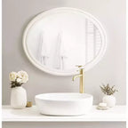 Miroir mural ovale encadré Kate and Laurel Mansell, 24x30, blanc