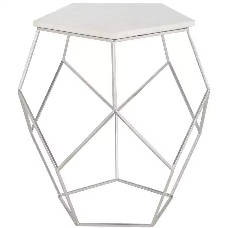 Table d'appoint Abella Pentagon - FOX4515 - Argent - Safavieh Couture