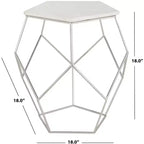 Table d'appoint Abella Pentagon - FOX4515 - Argent - Safavieh Couture