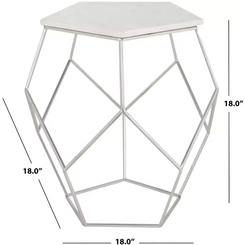 Table d'appoint Abella Pentagon - FOX4515 - Argent - Safavieh Couture