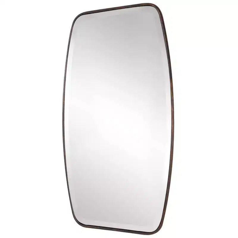 Miroir mural rectangulaire de vanité Uttermost avec cadre moderne biseauté bronze foncé 21 1/4 po de large pour salle de bain, chambre à coucher, salon