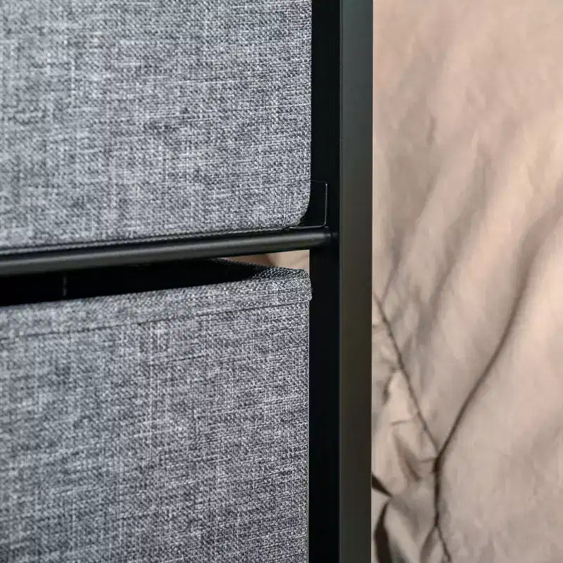 HOMCOM Commode en tissu à 5 tiroirs, tour de rangement à 4 niveaux avec cadre en acier pour couloir, chambre et placard