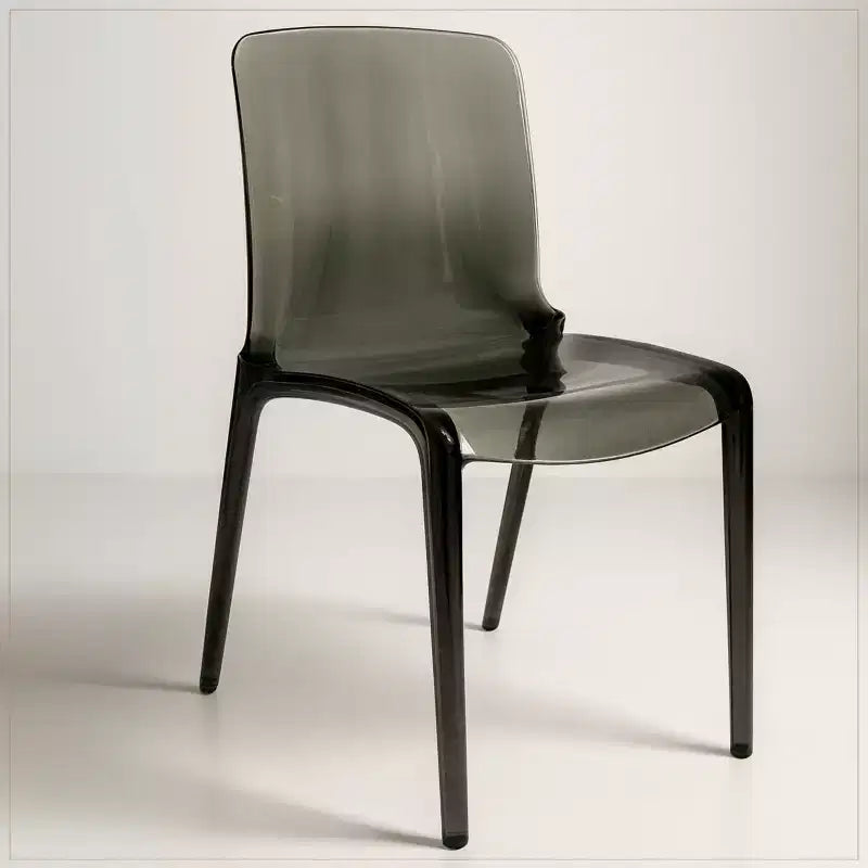 Chaise de salle à manger LeisureMod Murray en acrylique avec bord cascade et siège moulé élégant, style moderne pour cuisine, salle à manger, bureau, salon ou café