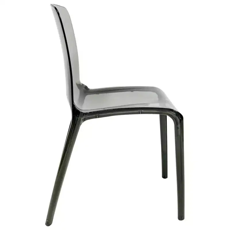Chaise de salle à manger LeisureMod Murray en acrylique avec bord cascade et siège moulé élégant, style moderne pour cuisine, salle à manger, bureau, salon ou café