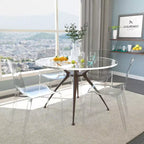 Chaise de salle à manger LeisureMod Murray en acrylique avec bord cascade et siège moulé élégant, style moderne pour cuisine, salle à manger, bureau, salon ou café