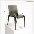Chaise de salle à manger LeisureMod Murray en acrylique avec bord cascade et siège moulé élégant, style moderne pour cuisine, salle à manger, bureau, salon ou café