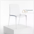 Chaise de salle à manger LeisureMod Murray en acrylique avec bord cascade et siège moulé élégant, style moderne pour cuisine, salle à manger, bureau, salon ou café