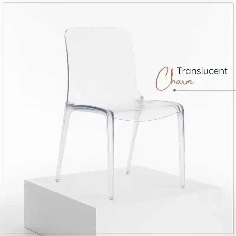 Chaise de salle à manger LeisureMod Murray en acrylique avec bord cascade et siège moulé élégant, style moderne pour cuisine, salle à manger, bureau, salon ou café