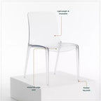 Chaise de salle à manger LeisureMod Murray en acrylique avec bord cascade et siège moulé élégant, style moderne pour cuisine, salle à manger, bureau, salon ou café