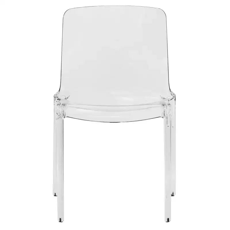 Chaise de salle à manger LeisureMod Murray en acrylique avec bord cascade et siège moulé élégant, style moderne pour cuisine, salle à manger, bureau, salon ou café