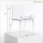 Chaise de salle à manger LeisureMod Murray en acrylique avec bord cascade et siège moulé élégant, style moderne pour cuisine, salle à manger, bureau, salon ou café