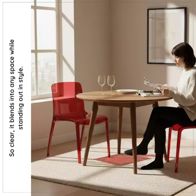 Chaise de salle à manger LeisureMod Murray en acrylique avec bord cascade et siège moulé élégant, style moderne pour cuisine, salle à manger, bureau, salon ou café