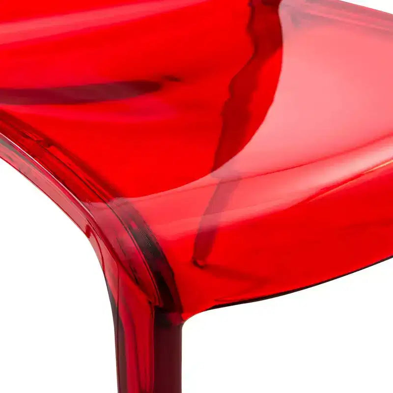 Chaise de salle à manger LeisureMod Murray en acrylique avec bord cascade et siège moulé élégant, style moderne pour cuisine, salle à manger, bureau, salon ou café
