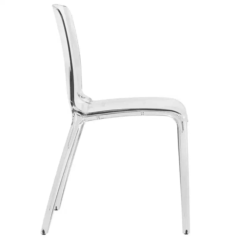 Chaise de salle à manger LeisureMod Murray en acrylique avec bord cascade et siège moulé élégant, style moderne pour cuisine, salle à manger, bureau, salon ou café