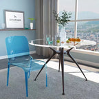 Chaise de salle à manger LeisureMod Murray en acrylique avec bord cascade et siège moulé élégant, style moderne pour cuisine, salle à manger, bureau, salon ou café