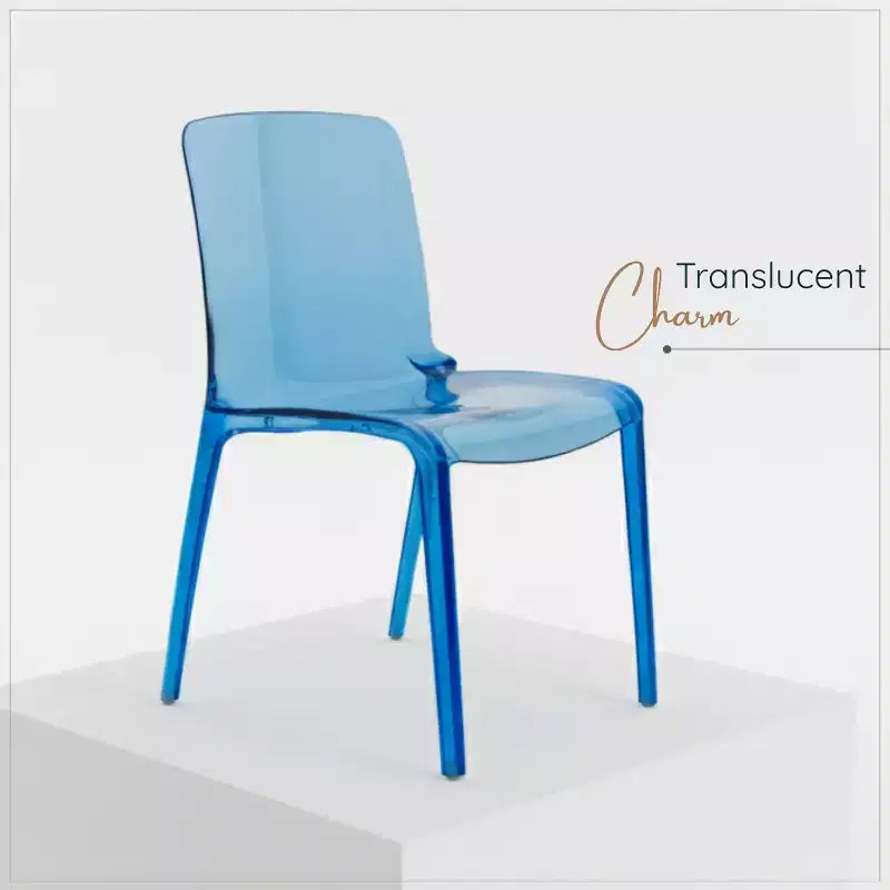 Chaise de salle à manger LeisureMod Murray en acrylique avec bord cascade et siège moulé élégant, style moderne pour cuisine, salle à manger, bureau, salon ou café